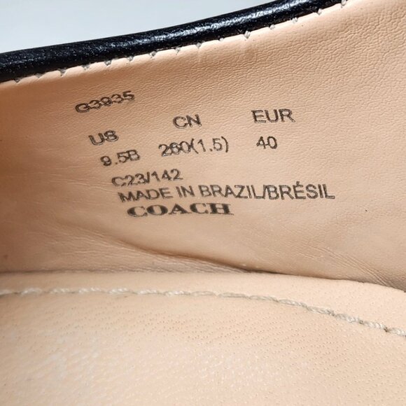 Coach Samantha Pump Heels with brass beadchain Trim Smooth Leather Size 9.5 - Picture 13 of 16